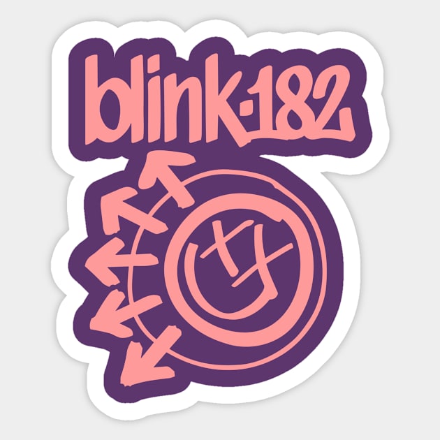 Blink One Hundred Eighty Two Pink Sticker by Mutearah